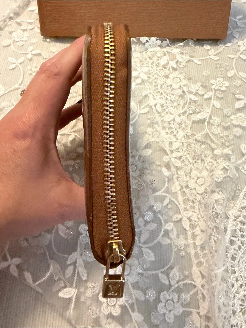 Authentic Louis Vuitton Vernis Eldridge bronze wallet